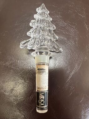 Mikasa Clear Glass Christmas Tree Bottle Stopper